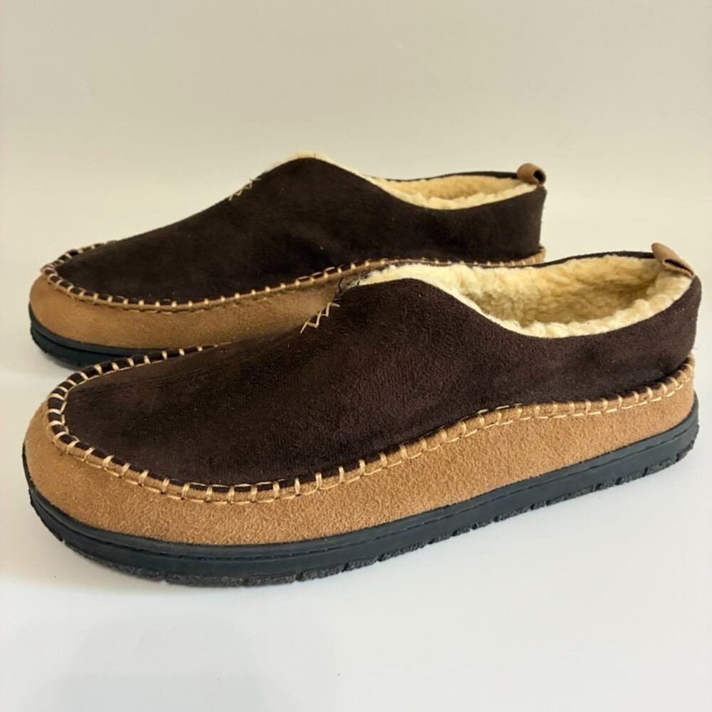 Stoney River Memory Foam Slippers Men 11 Moccasin Faux Suede Slipon House Shoes
